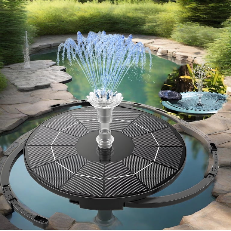 AISITIN 3.5W Solar Fountain Pump With 3-Tier Bird Bath – DIY Water Feature For Garden, Pond, Fish Tank, Dark Green