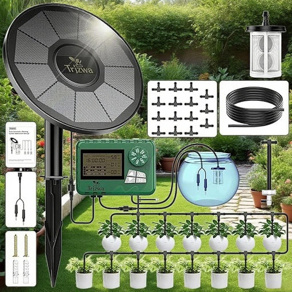 TRJZWA Solar Automatic Irrigation System 2025 Drip Irrigation System ...