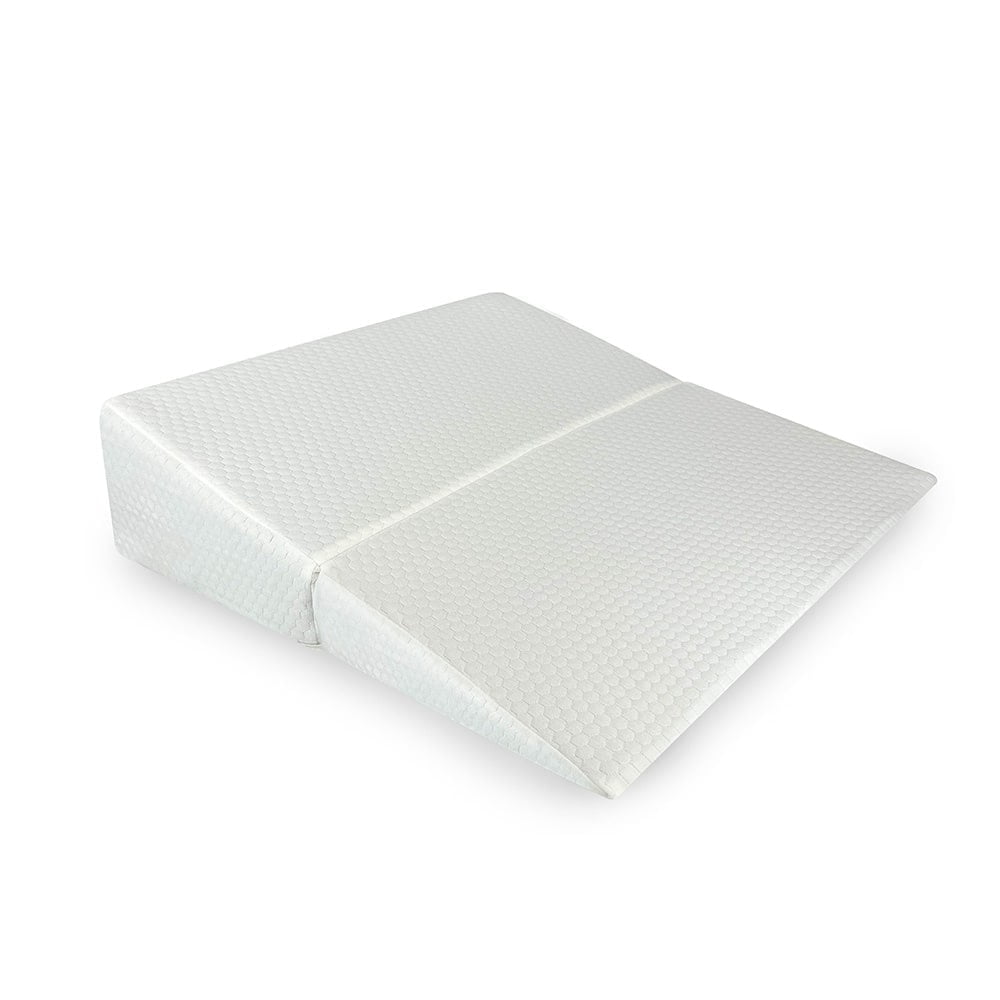AMiNA Bed Wedge Pillow - for Sleeping, Gerd, Acid Reflux, Sleep Apnea, Post Surgery, Back Support, C-Section, Portable, Easy to Clean Washable Cover (White, 10 Inch)