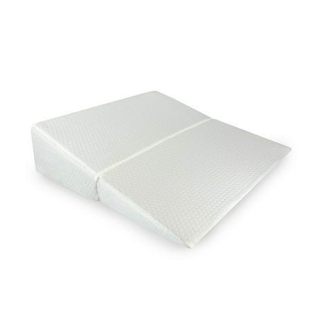 AMiNA Bed Wedge Pillow - for Sleeping, Gerd, Acid Reflux, Sleep Apnea, Post Surgery, Back Support, C-Section, Portable, Easy to Clean Washable Cover (White, 10 Inch)