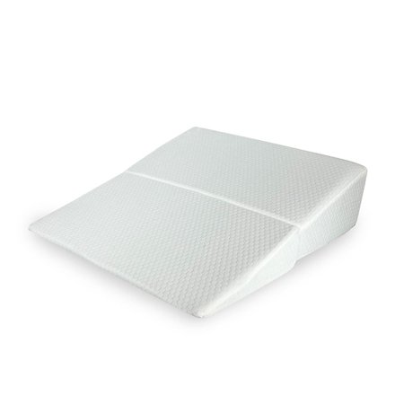 AMiNA Bed Wedge Pillow - for Sleeping, Gerd, Acid Reflux, Sleep Apnea, Post Surgery, Back Support, C-Section, Portable, Easy to Clean Washable Cover (White, 12 Inch)