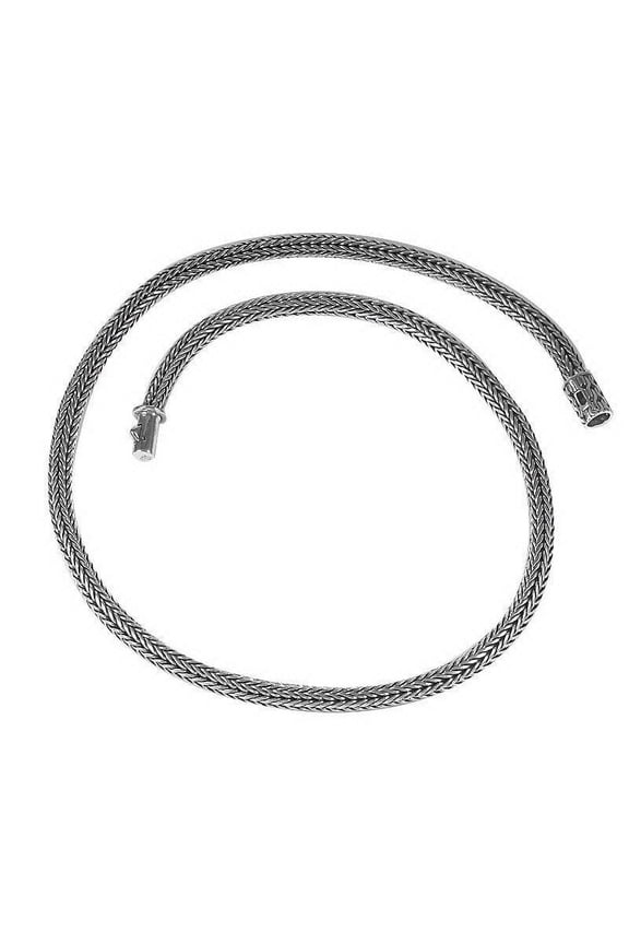 AN-6081-S-16" Bali Hand Crafted Sterling Silver Chain With Push Clasp