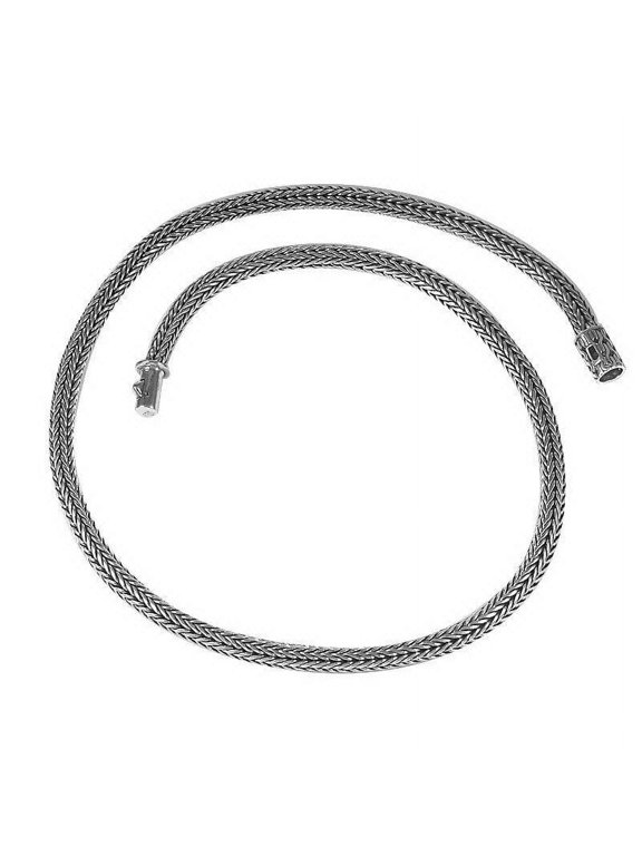 AN-6081-S-16" Bali Hand Crafted Sterling Silver Chain With Push Clasp