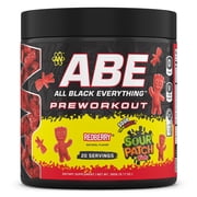 ABE Caffeine Pre Workout Powder, Sour Patch Kids Redberry Flavor, 20 Servings