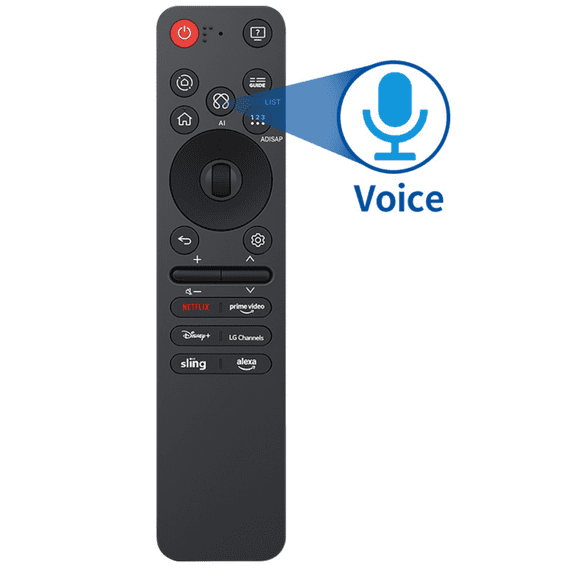 AN-MR25GA AI Magic Remote Control for LG Smart TV, Voice & Bluetooth Enabled Replacement Remote Compatible with 2022-2024 OLED QNED UHD LED TVs, Supports Air Mouse & Alexa Function