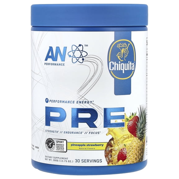 AN Supps Pre-Workout, Zero Caffeine, Pineapple Strawberry, 13.75 oz (390 g)