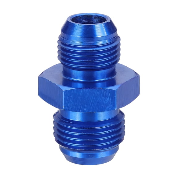 10AN-8AN Male Fuel Fitting, Fit 5/8" & 1/2" Hole 1.69" Length Aluminum Straight Male Union Coupler Connector Fuel Hose Adapter for Automotive, Blue