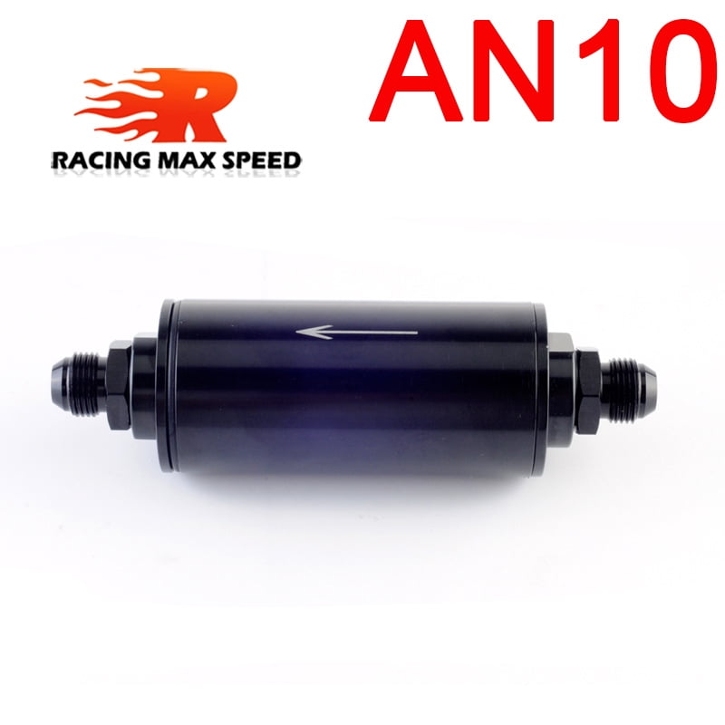 AN10 without clamp-universal high flow 100 micron auto aluminum fuel filter with stainless steel filter work for E85 fuel filter RFFS