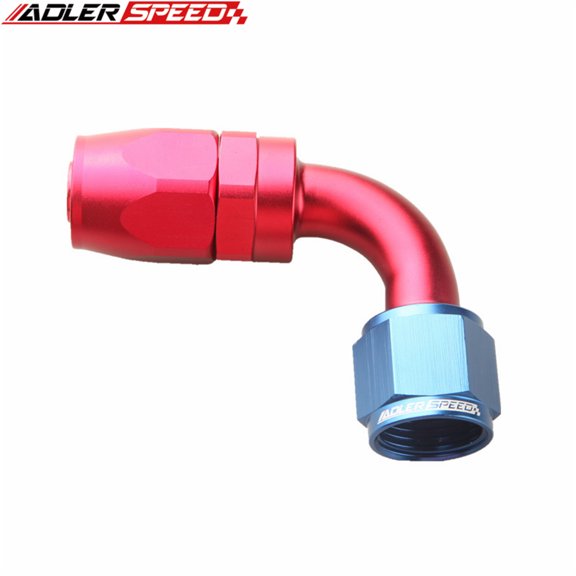 AN16-90-Oil Hose End Adapter Kit, Universal, Straight, Heavy Duty, Fuel Percussion, Red, Blue