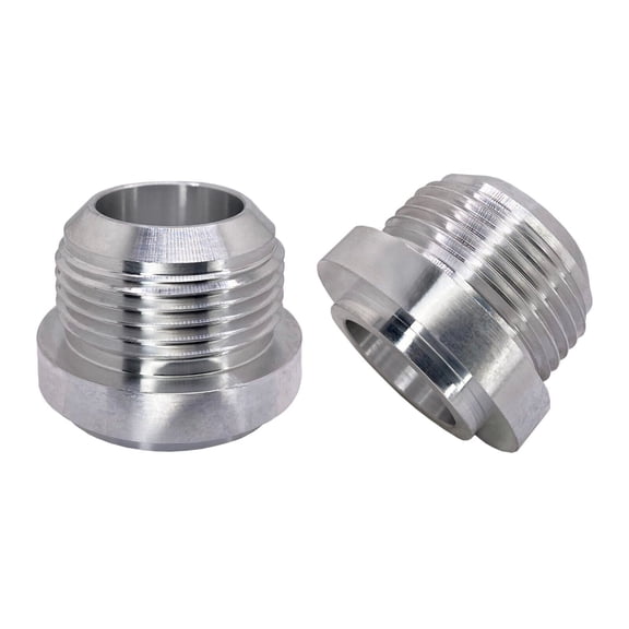 AN16 Weld On Bung Aluminum Male Flare Weldable Fuel Tank Fitting AN16 JIC-16 AN (1-5/16-12) Thread Hose Adapter Connector (2, Aluminum, AN16)