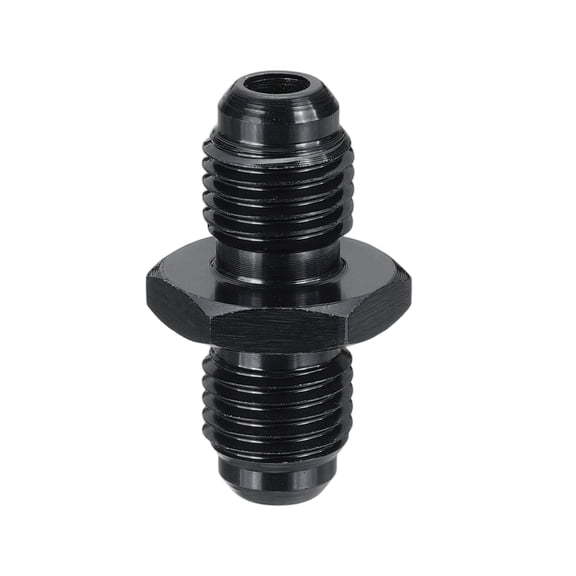 4AN-4AN Male Fuel Fitting, Fit 1/4" Hole 1.26" Length Aluminum Straight Male Union Coupler Connector Fuel Hose Adapter for Automotive, Black