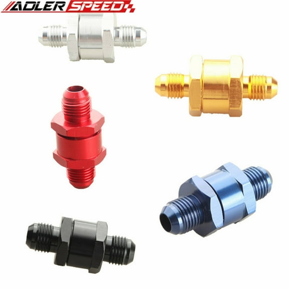 AN4 Blue-Fuel Check Valve, Aluminum, Gold Color