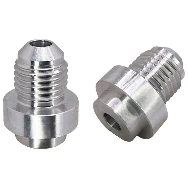4 Pack) 3/8" Male Barb Weld In Bung Fitting Aluminum .670 Diameter Round Flange - Foto 7