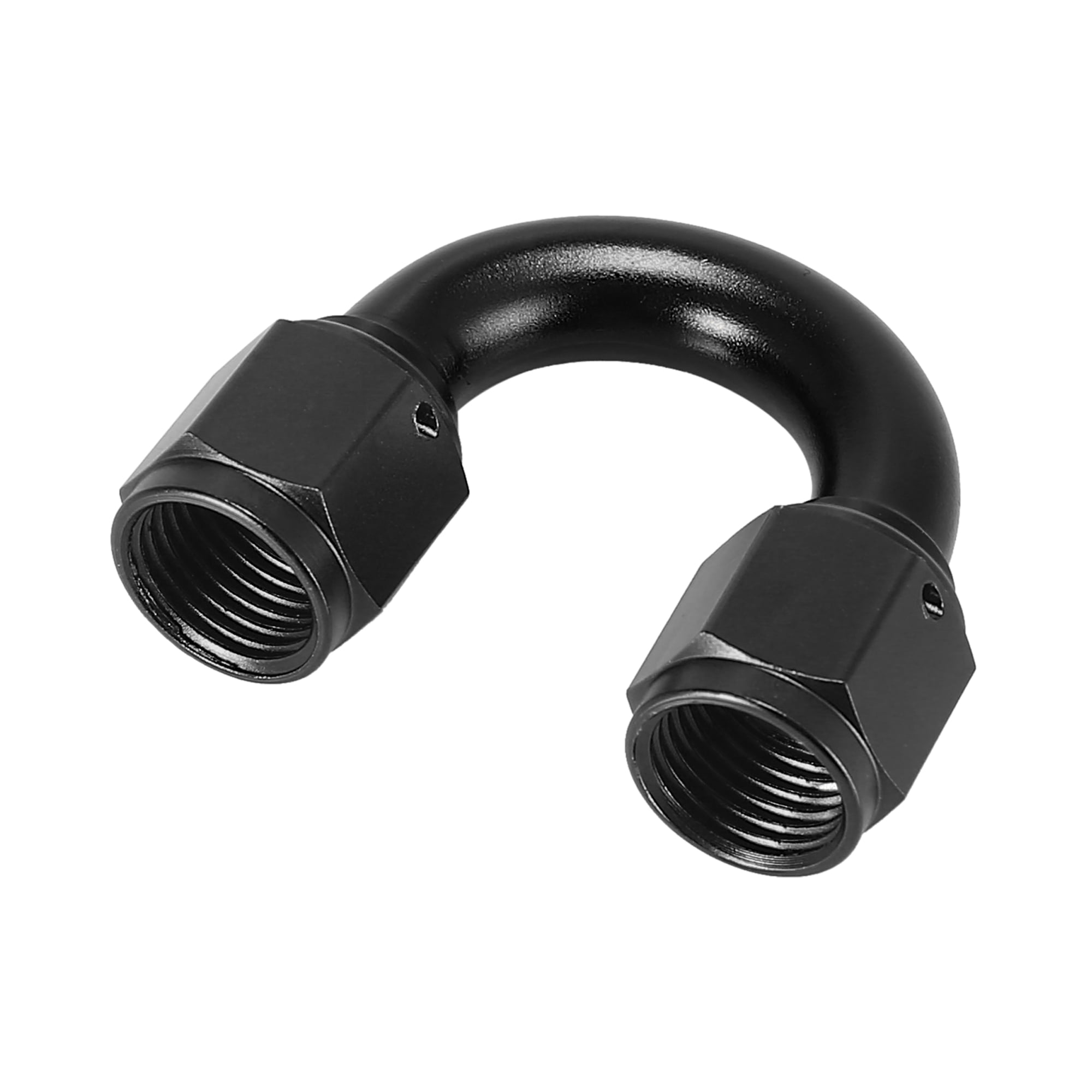 AN6 180 Degree Female Swivel Coupler Swivel Fuel Oil Hose End Fitting Adapter Connector for Car Black