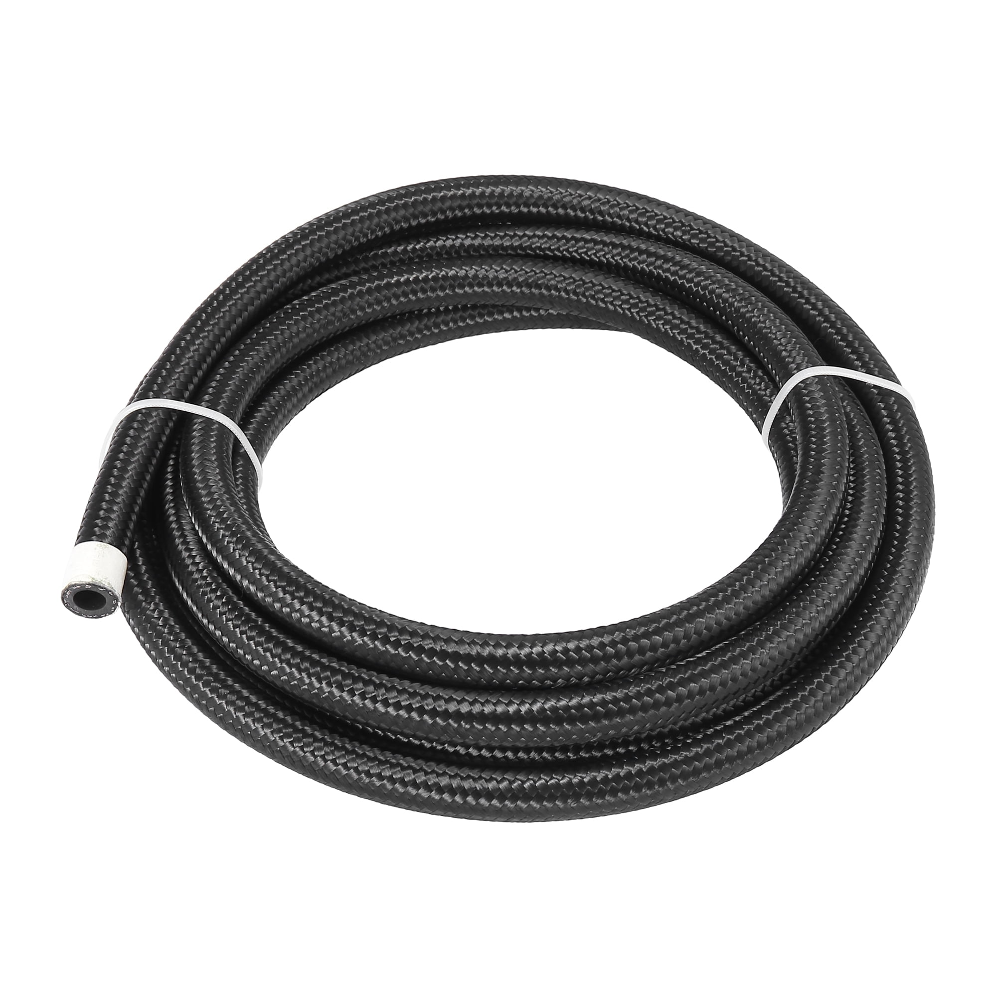 RENO 6AN Fuel Line Kit, 6AN Fuel Hose Nylon Braided Fuel Line Hose Fitting  Kit (CPE 10FT, Black, 0.34 Inch ID)