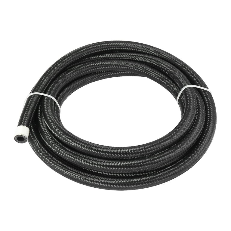 AN6 3/8 10ft CPE Fuel Line Hose Nylon Stainless Steel Car Engines Braided  Tube Black 