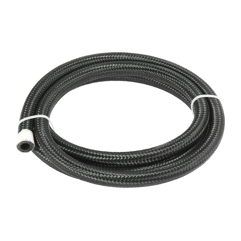 5ft 6AN Fuel Hose AN6 3/8 Universal Braided Nylon Stainless Steel CPE Oil Fuel Gas Line Hose Black