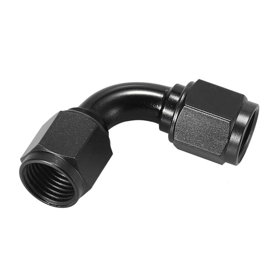 AN6 90 Degree Female Swivel Coupler Swivel Fuel Oil Hose End Fitting Adapter Hose Union for Car Black