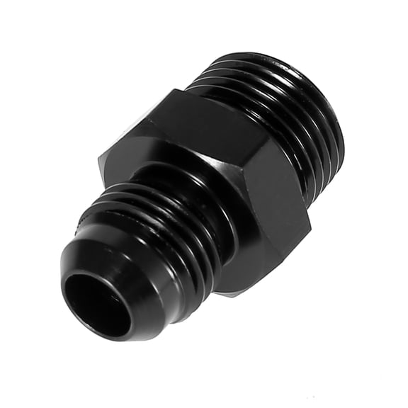 AN6 Male to 3/8" NPT Male Union Car Flare Reducer Hose Fitting Adapter Universal Aluminum Alloy Black Anodized