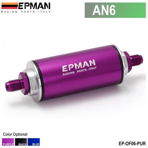 AN6 VIOLET-Epman Racing Hi-Flow Motorsport/Rally/Racing Alloy Fuel Filter With Steel filter EP-OF08-BL