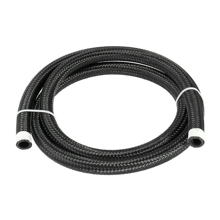 AN8 1/2 5ft CPE Fuel Hose Nylon Stainless Steel Car Engines Braided Tube  Black
