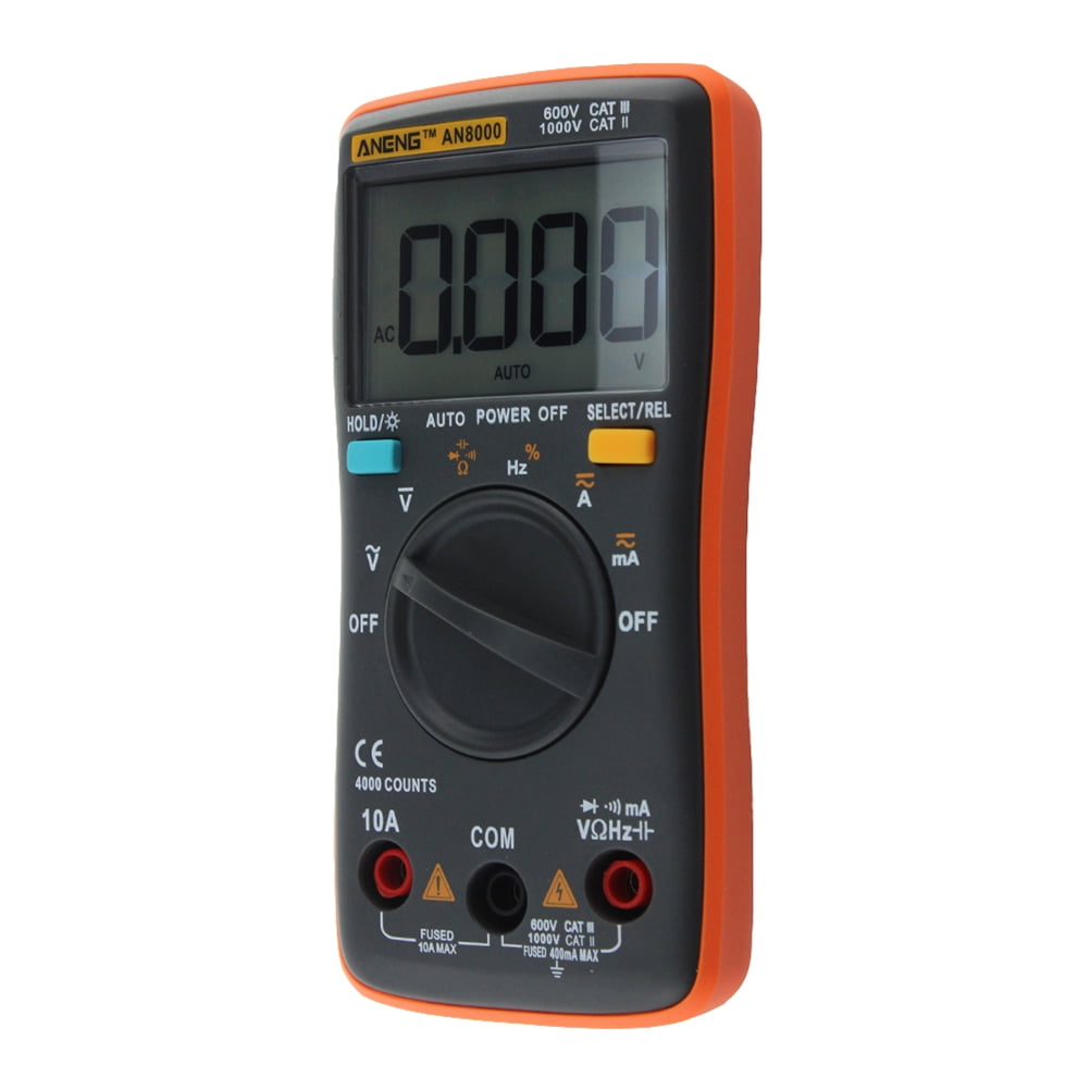 AN8000 Digital Multimeter Backlight Ammeter Voltmeter Ohm Portable
