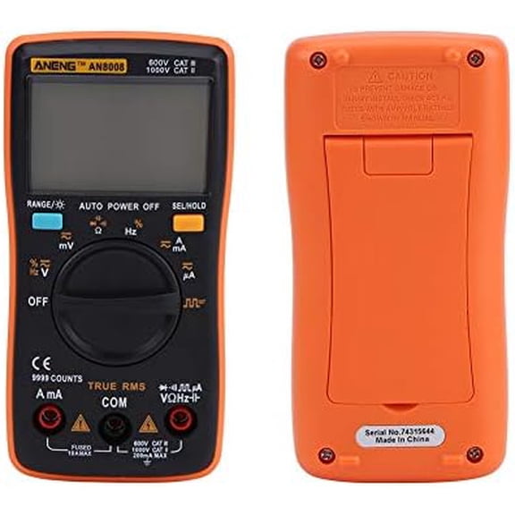 AN8008 True-RMS Digital Multimeter AC DC Voltage Ammeter Current Ohm Meter Test Diodes Transistors Temperature Red$$Tools & Hardware Other