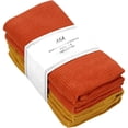 thumbnail image 1 of ANA 100% Cotton Waffle Weave Kitchen Towel Set of 4 Super Soft Absorbent Tea Towels | Durable Cleaning Dish Cloths & Quick Drying Dishes Rags 18x26 inches in Rust/Mustard Color, 1 of 5