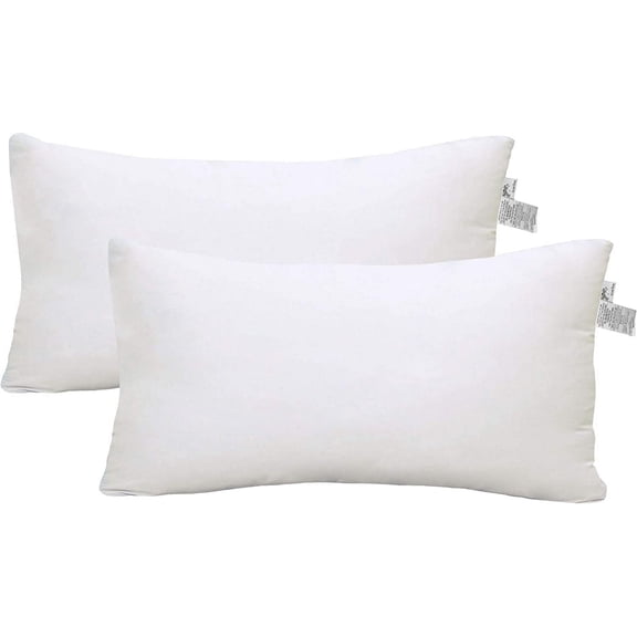 ANA 12 X 20 Pack of 2 pc Hypoallergenic Square Form Decorative Throw Pillow Inserts Couch Sham Cushion Stuffer,Square Pillow Form for Patio, Furniture, Bed, Living Room, Garden