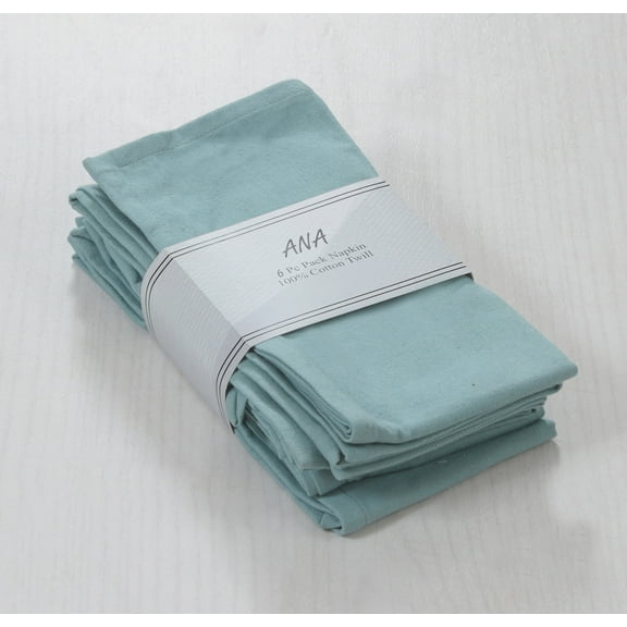 ANA Blue Cloth Napkins Set of 6 18x18 inch Cotton Dinner Napkins - Washable Soft Premium Hotel Quality Reusable Napkins Perfect Table Napkins for Family Dinners
