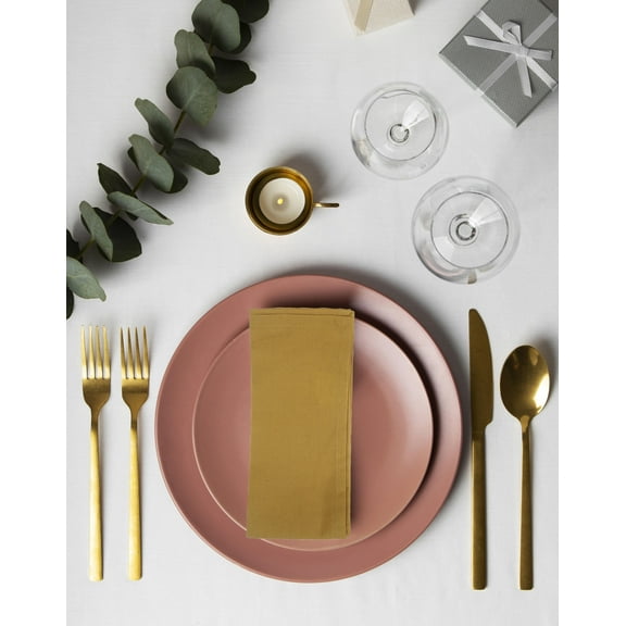 ANA Mustard Cloth Napkins Set of 6 18x18 inch Cotton Dinner Napkins - Washable Soft Premium Hotel Quality Reusable Napkins Perfect Table Napkins for Family Dinners