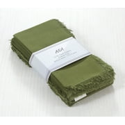 ANA Olive green Cloth Napkins Set of 12 18x18 inch Cotton Dinner Napkins - Washable Soft Premium Hotel Quality Reusable Napkins Perfect Table Napkins for Family Dinners