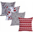thumbnail image 1 of ANA Printed Cushion cover 18"x18" in Grey-Red Soft Decorative Square Throw Pillow Covers Cushion Covers Pillowcases | Home Decorations for Sofa, Couch, Bedroom | Indoor & Outdoor Cushion Covers, 1 of 4