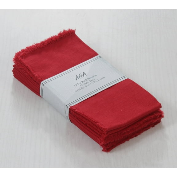 ANA Burgundy Cloth Napkins Set of 12 18x18 inch Cotton Dinner Napkins - Washable Soft Premium Hotel Quality Reusable Napkins Perfect Table Napkins for Family Dinners