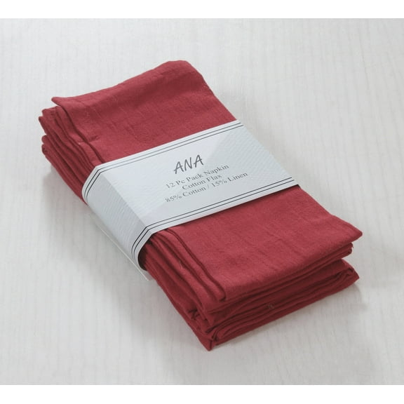 ANA Red Cloth Napkins Set of 12 18x18 inch Cotton Dinner Napkins - Washable Soft Premium Hotel Quality Reusable Napkins Perfect Table Napkins for Family Dinners