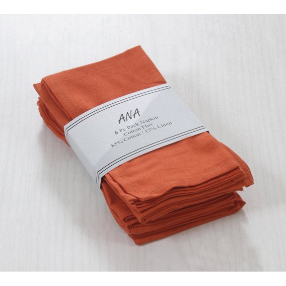 ANA Rust Cloth Napkins Set of 6 18x18 inch Cotton Dinner Napkins - Washable Soft Premium Hotel Quality Reusable Napkins Perfect Table Napkins for Family Dinners