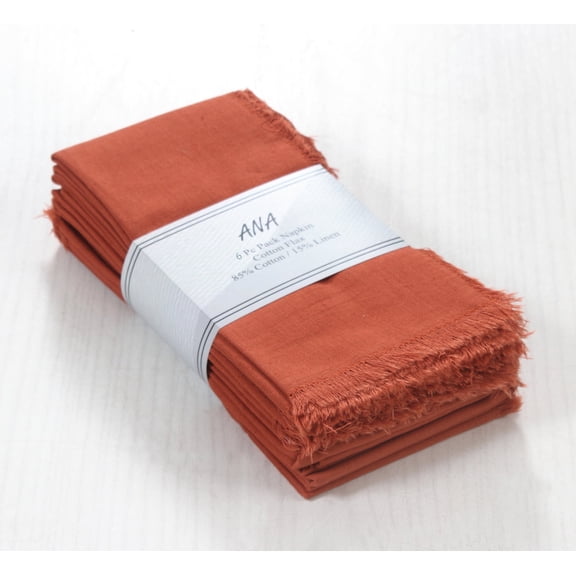 ANA Rust Cloth Napkins Set of 6 18x18 inch Cotton Dinner Napkins - Washable Soft Premium Hotel Quality Reusable Napkins Perfect Table Napkins for Family Dinners