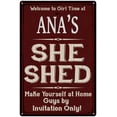 thumbnail image 1 of ANA'S She Shed Red Sign Gift Lady Cave 8x12 Metal Sign 108120088184, 1 of 1