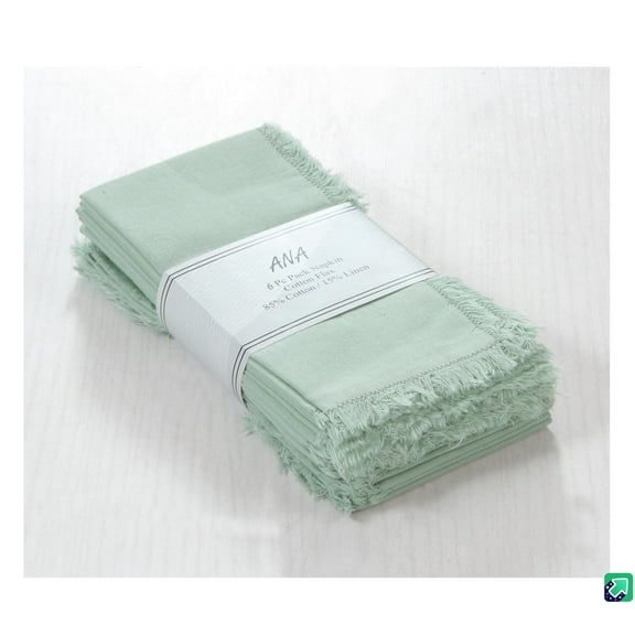 ANA Teal Cloth Napkins Set of 6 18x18 inch Cotton Dinner Napkins - Washable Soft Premium Hotel Quality Reusable Napkins Perfect Table Napkins for Family Dinners