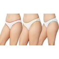 thumbnail image 1 of ANA Women's Organic Cotton Underwear Women's 3pc Pack Bikini Panties - Colour : White Coral/ White Mustard /White Aqua, 1 of 5