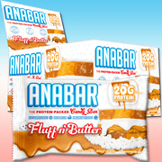 Anabar Fluff n' Butter Protein Bars, 20g Protein, 12 Count