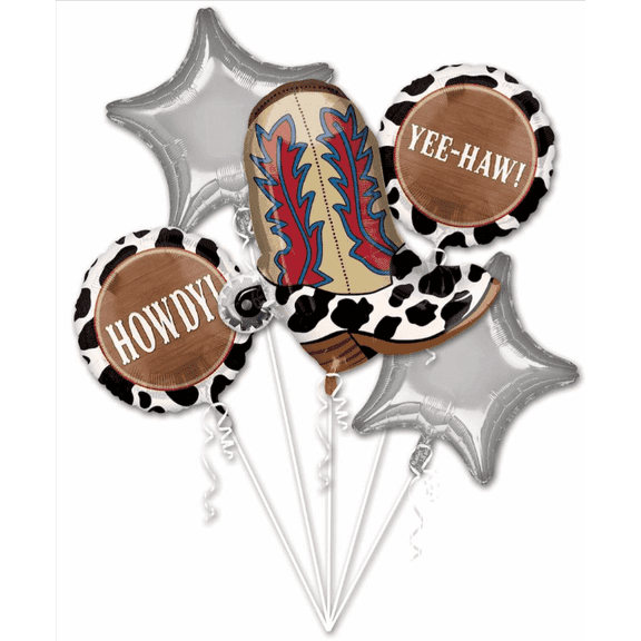 ANAGRAM INTERNATIONAL BOUQUET YEEHAW, Various, MultiCowboy Yeehaw Foil Balloon Bouquet