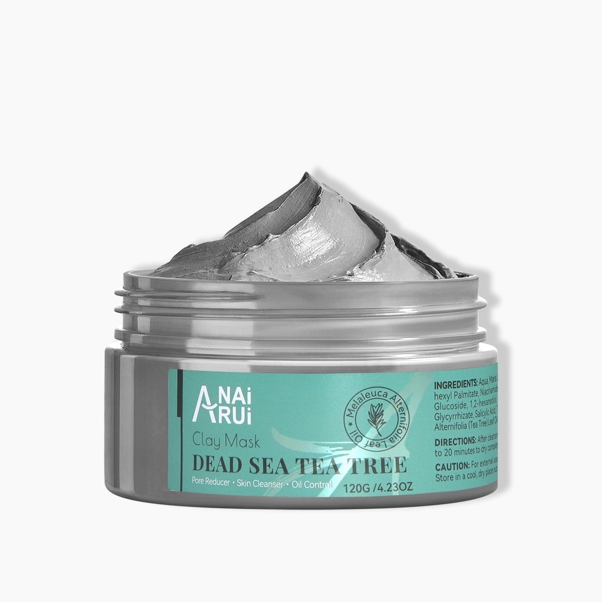 ANAI RUI Dead Sea Mud Mask with Tea Tree Oil & Salicylic Acid, Charcoal, Blackhead Remover, Pore Cleanser, Great for Acne-Prone Oily Skin, Detox Acne Face Mask for Women and Men