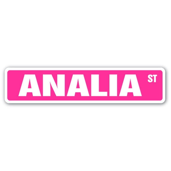 ANALIA Street Sign Childrens Name Room Sign | Indoor/Outdoor | 18" Wide