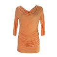 thumbnail image 1 of ANALILI Women's Cowl Neck 3/4 Sleeve Tunic O3684AA17 Sz Medium Orange, 1 of 2