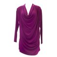 thumbnail image 1 of ANALILI Women's Gathered Front 3/4 Sleeve Cowl Neck Top Sz X-Large Magenta, 1 of 1