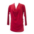 thumbnail image 1 of ANALILI Women's Gathered Front Oversized Cowl Neck Top Sz Small Red, 1 of 2