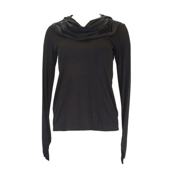 ANALILI Women's Long Sleeve Hooded Top 554R18 Sz Small Black