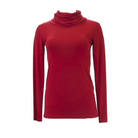 ANALILI Women's Long Sleeve Turtleneck Top 430J10 Sz Medium Red