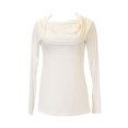 thumbnail image 1 of ANALILI Women's Wide Cowl Neck Long Sleeve Top 356IA10 Sz Medium White, 1 of 1